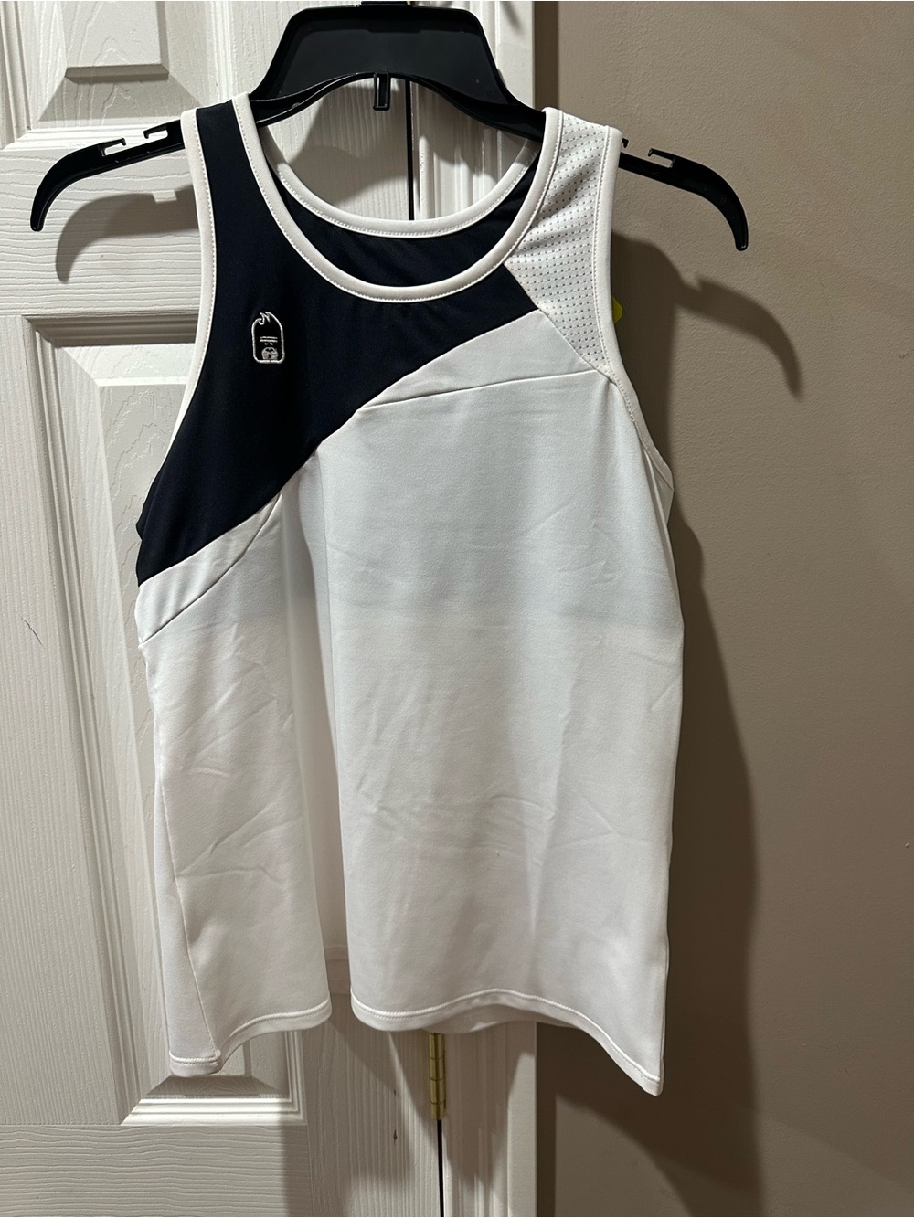 NWT DUC Sport “Rush” Racerback Athletic Tank Top-White with Black Accent Size L